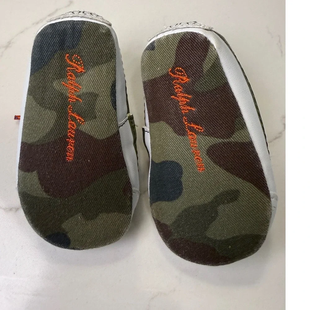 Baby Boy Shoe Bundle Ralph Lauren Camo Carters Bear Old Navy Navy Blue 0-6M 3 Pr